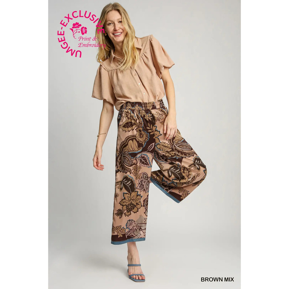 Umgee Paisley Print Pants - Picture 3 of 5